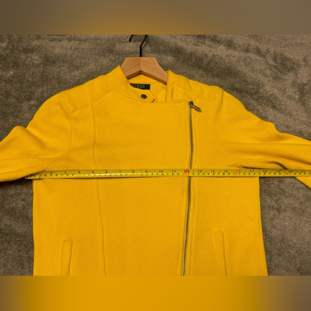 NWOT! Lauren Ralph Lauren Womens Petite
Moto Jacket Yellow SP - Picture 11 of 12